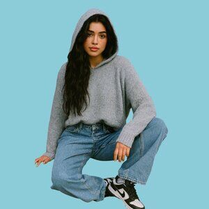 🩶 The Group by Babaton Alpaca Wool Blend Knit Hoodie (Size 2)